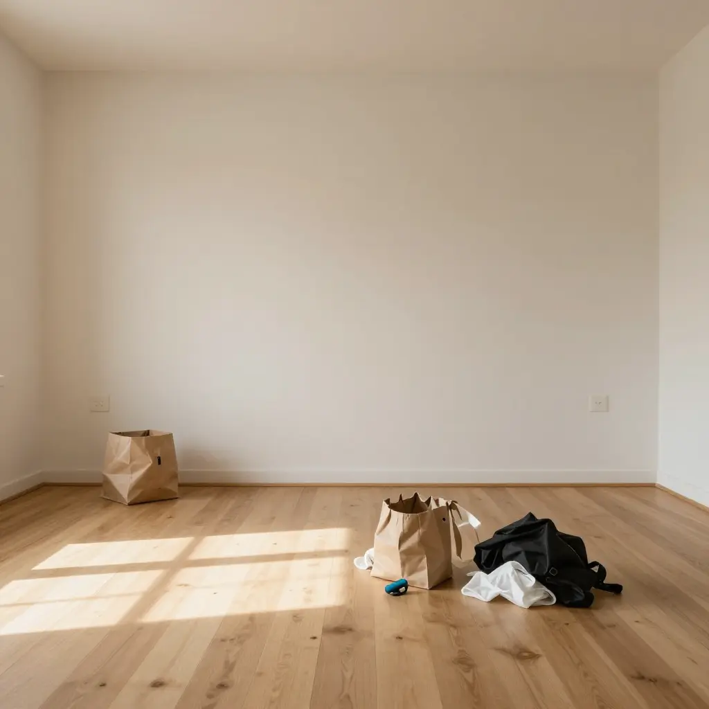 Clean minimalist room after decluttering session